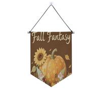 Ciao autunno autunno Dewalf zucca girasole appeso banner in tessuto con asta telescopica banner per feste e decorazioni per porte, pareti, finestre, giardini, cortile