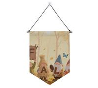 Ciao autunno autunno Dwalf Maple Leaf appeso banner in tessuto con asta telescopica banner per feste per esterni appeso decorazione da parete per ufficio, scuola, aula, dormitorio, casa