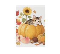 Ciao Autunno Autunno Gatto Zucca Girasole stagionale casa bandiere per esterni banner colorato per la decorazione del portico 28x40 doppia faccia