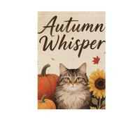 Ciao Autunno Autunno Gatto Zucca Girasole vacanze cantiere bandiere per esterno banner per la decorazione esterna 28x40 doppia faccia