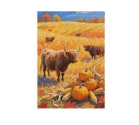 Ciao Autunno Autunno Mucca Zucca Campo di grano inverno bandiere all'aperto banner colorato per la decorazione esterna 28x40 double sided