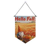 Ciao autunno autunno raccolto nani banner appeso con asta telescopica porta anteriore banner appeso decorazione da parete per ufficio, scuola, aula, dormitorio, casa