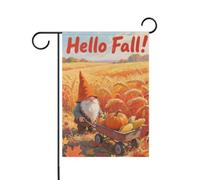 Ciao Autunno Autunno Raccolto Nani Giardino Bandiera Set banner per Yard decorazione 12x18 double sided
