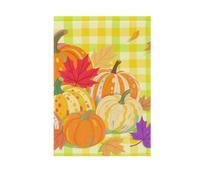 Ciao Autunno Autunno Zucca A Scacchi Plaid Acero Verde Yard Bandiere per Giardino bandiere all'aperto banner per la decorazione del Patio 28x40 double sided