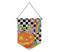 Ciao autunno autunno zucca a scacchi plaid banner da appendere con asta telescopica banner decorazioni da appendere per ufficio, scuola, aula, dormitorio, casa
