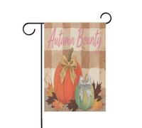 Ciao Autunno Autunno Zucca A Scacchi Plaid Marrone bandiere esterne banner all'aperto per la decorazione del Patio 12x18 double sided
