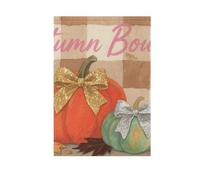 Ciao Autunno Autunno Zucca A Scacchi Plaid Marrone giardino all'aperto bandiere banner bandiere per esterno per la decorazione esterna 28x40 doppia faccia