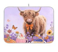 Ciao Autunno Mucca Zucca Fiore Riutilizzabile Asciugatura Piatto mat 18x24 Rettangolo Grande tappetino Sotto Scolapiatti Decorativo Home Decor Essentials