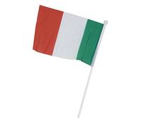 Ciao- Bandierina Italia in Tessuto con Asta, Verde/Bianco/Rosso, 30 x 18 cm, 22017