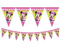 Ciao - Bandierine da festa Minnie, rosa -verde, 3 metri
