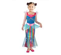 Ciao- Barbie Sirena Arcobaleno Costume Vestito Travestimento Originale Bambina (Taglia 4-5 Anni)