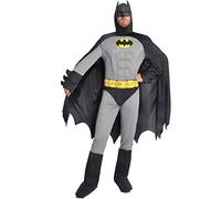 Ciao- Batman Classic Costume Adulto Originale DC Comics (Taglia L) con Muscoli pettorali Imbottiti, Colore Grigio/Nero, L, 11685.L