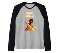 Ciao Bella Alpi 2026 Sci Stile Vintage Italia Maglia con Maniche Raglan