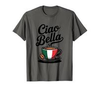 Ciao Bella Bandiera del caffè Italiano dal Design retrò Maglietta