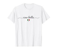 Ciao Bella Bandiera Italiana Cuore Design Italia Souvenir Maglietta