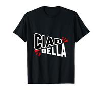 Ciao Bella Edgy Geometrico Rosso Esplosione Graphic Design Maglietta