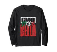 Ciao Bella Graffiti Italia Flag Testo Street Art Design Maglia a Manica