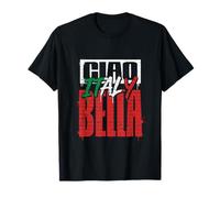 Ciao Bella Graffiti Italia Flag Testo Street Art Design Maglietta