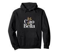 Ciao Bella Italia Elegante Cibo Emblema Arte Felpa con Cappuccio