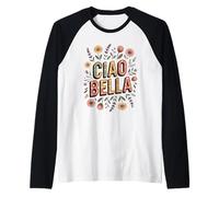 Ciao Bella Italia Floreale retrò Minimalista Amante del Giardino Fiore Maglia con Maniche Raglan