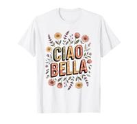 Ciao Bella Italia Floreale retrò Minimalista Amante del Giardino Fiore Maglietta