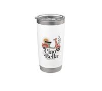 Ciao Bella Italia Scooter Arte Vintage Bicchiere termico in acciaio inox doppia parete