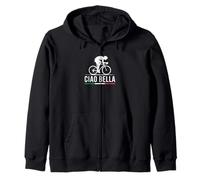 Ciao Bella Italia Uomo in bicicletta Grafica Bandiera Italiana Felpa con Cappuccio