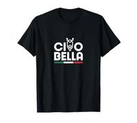 Ciao Bella Italia Vintage Scooter Grafica Bandiera Italiana Maglietta