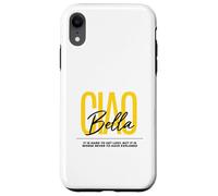 Ciao Bella Italian Yellow Script Esplora il design della citazione Custodia per iPhone XR