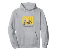 Ciao Bella Italian Yellow Script Esplora Il Design della Citazione Felpa con Cappuccio