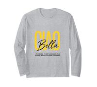 Ciao Bella Italian Yellow Script Esplora Il Design della Citazione Maglia a Manica