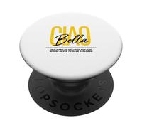 Ciao Bella Italian Yellow Script Esplora il design della citazione PopSockets PopGrip Adesivo