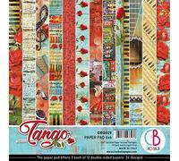 CIAO BELLA PAPER Confezione di Carta 6X6 24 Pezzi, Tango, 12 Motivi/2 ciascuno, Taglia unica