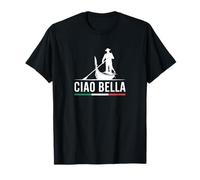 Ciao Bella Venezia Italia Barca Gondola Grafica Bandiera Italiana Maglietta
