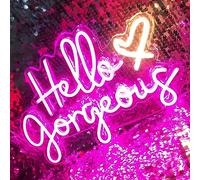 Ciao belle luci al neon rosa del segno LED, per la festa di compleanno di nozze di casa, con interruttore dimmerabile (5V, 16.5 *-11")