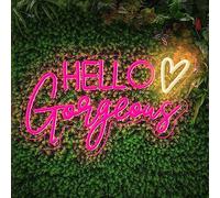 Ciao bellgeous segno Neon riutilizzabile luci di Neon LED LED rosa USB per il compleanno del matrimonio di casa camera Decor Party Bacelorette con commutatore regolabile (5V, 16.5x10.6pollici)
