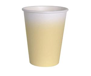 Ciao- Bicchieri Carta FSC compostabili (250ml), 8 Pezzi, Giallo canarino, 34807