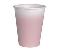 Ciao- Bicchieri Carta FSC compostabili (250ml), 8 Pezzi, Rosa Pastello, Bianco, 34804