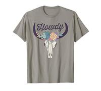 Ciao Bull Skull Southwestern Cowgirl Cactus Maglietta