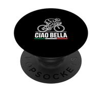 Ciao Ciclista Italiano Prendendo Posizione Gara e Bandiera Italia PopSockets PopGrip Adesivo
