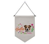 Ciao con cane e fiori striscioni da appendere con asta telescopica divertenti banner per camera all'aperto decorazioni per feste per ufficio, scuola, aula, dormitorio, casa