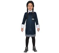 Mercoledì Famiglia Addams Costume Travestimento Blu Scuro Bambina