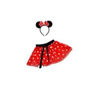 Ciao- Kit Travestimento Topina (Gonna Tutu Pois, Cerchietto con Orecchie), Colore Rosso, Bianco, Nero, 20510
