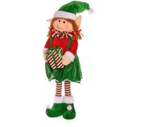 Ciao- Elfa Natale (60cm) pupazzo decorazione in poliestere, rosso e verde