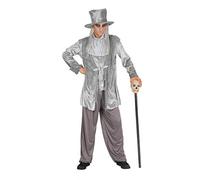 Costume Travestimento Halloween Lord Ghost Fantasma Uomo Grigio Argento Ciao