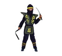 Costume Carnevale Ninja Fighter Travestimento Giallo e Nero Bambino Ciao