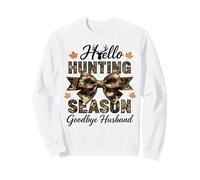 Ciao Hunting Stagione Addio Marito retrò Cacciatore Moglie Donne Felpa