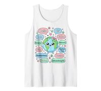 Ciao in Diverse Lingue Simpatico Kawaii Pianeta Terra Canotta