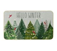 Ciao Inverno Legno Decorativo Natalizio Uccello Rosso Natale Zerbini Di Benvenuto Lavabile Zerbino Ingresso Antiscivolo Zerbini Per Interni Per Esterno Cucina Interni 40 X 60Cm