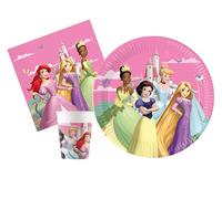 Ciao- Kit Party Tavola Disney Princess Create Your World Persone (88 Pezzi Piatti Ø23cm, 24 Bicchieri 200ml, 40 tovaglioli 33x33cm), Multicolore, AZ078
